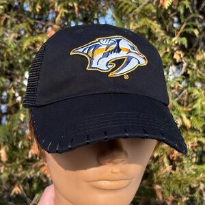 Vintage 2012 Nashville Predators trucker mesh snapback hat baseball cap NHL Y2K